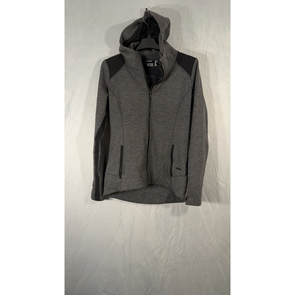 athleta Full Zip Hoodie Stronger Black Gray Women's Size medium Activewear